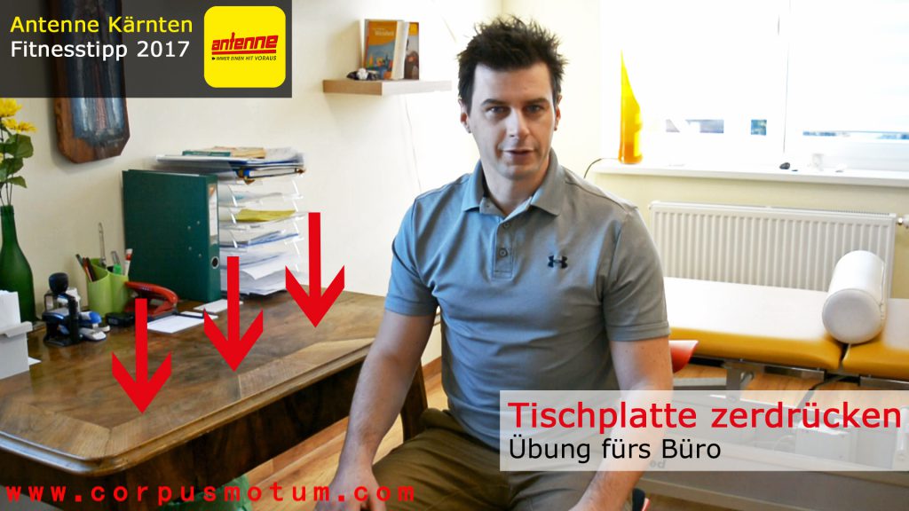 Übung fürs Büro - Schreibtischplatte zerdrücken